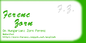 ferenc zorn business card